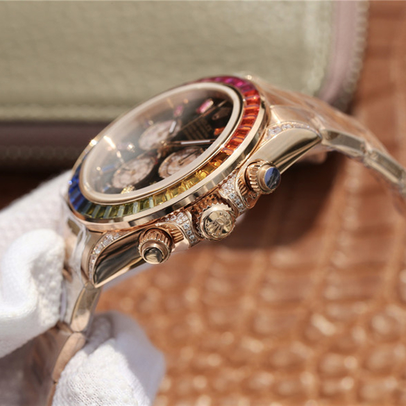 Rolex Daytona Rainbow Rose Gold Black Dial 40mm