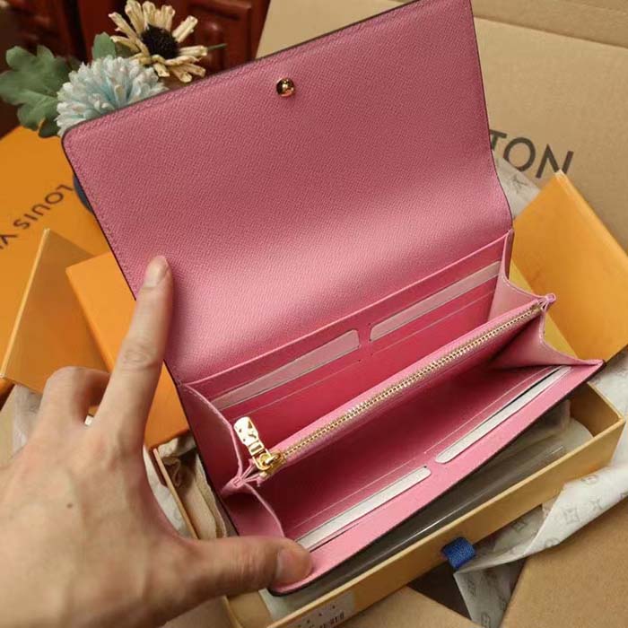 Louis Vuitton Unisex LV x YK Sarah Wallet Monogram Coated Canvas Pumpkin Print