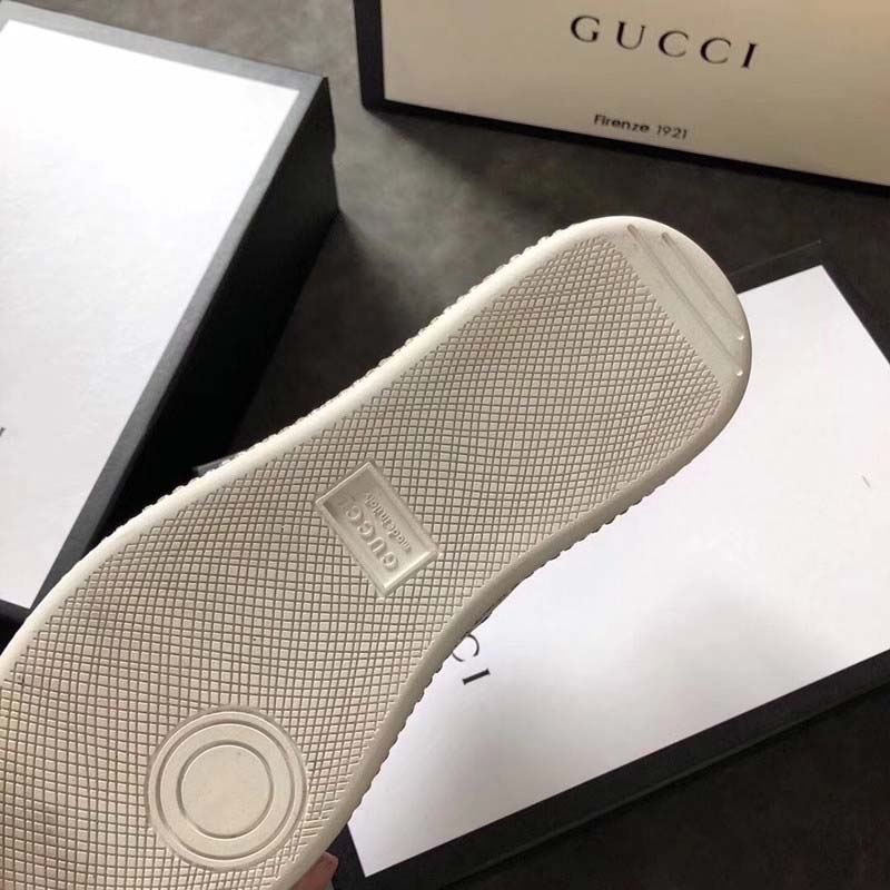 Gucci Women Ace Sneaker with Crystals White