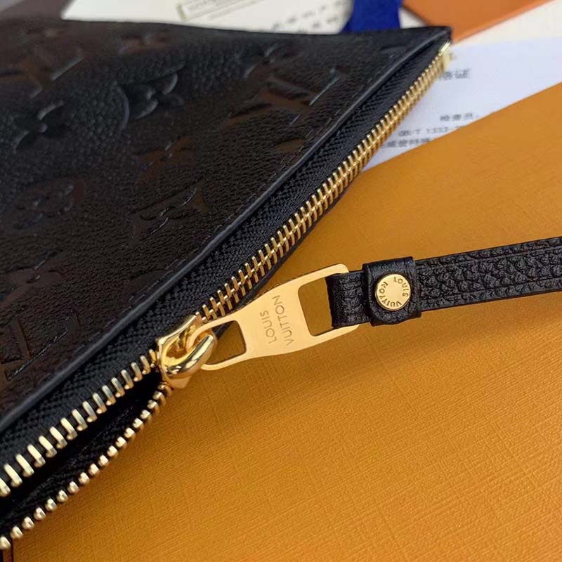 Louis Vuitton Unisex Daily Pouch Black Monogram Empreinte Embossed Supple Grained Cowhide