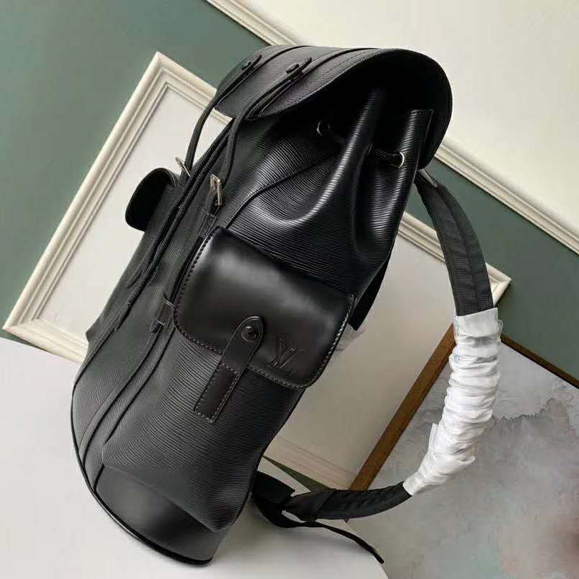 Louis Vuitton LV Unisex Christopher PM Backpack in Cowhide Leather-Black