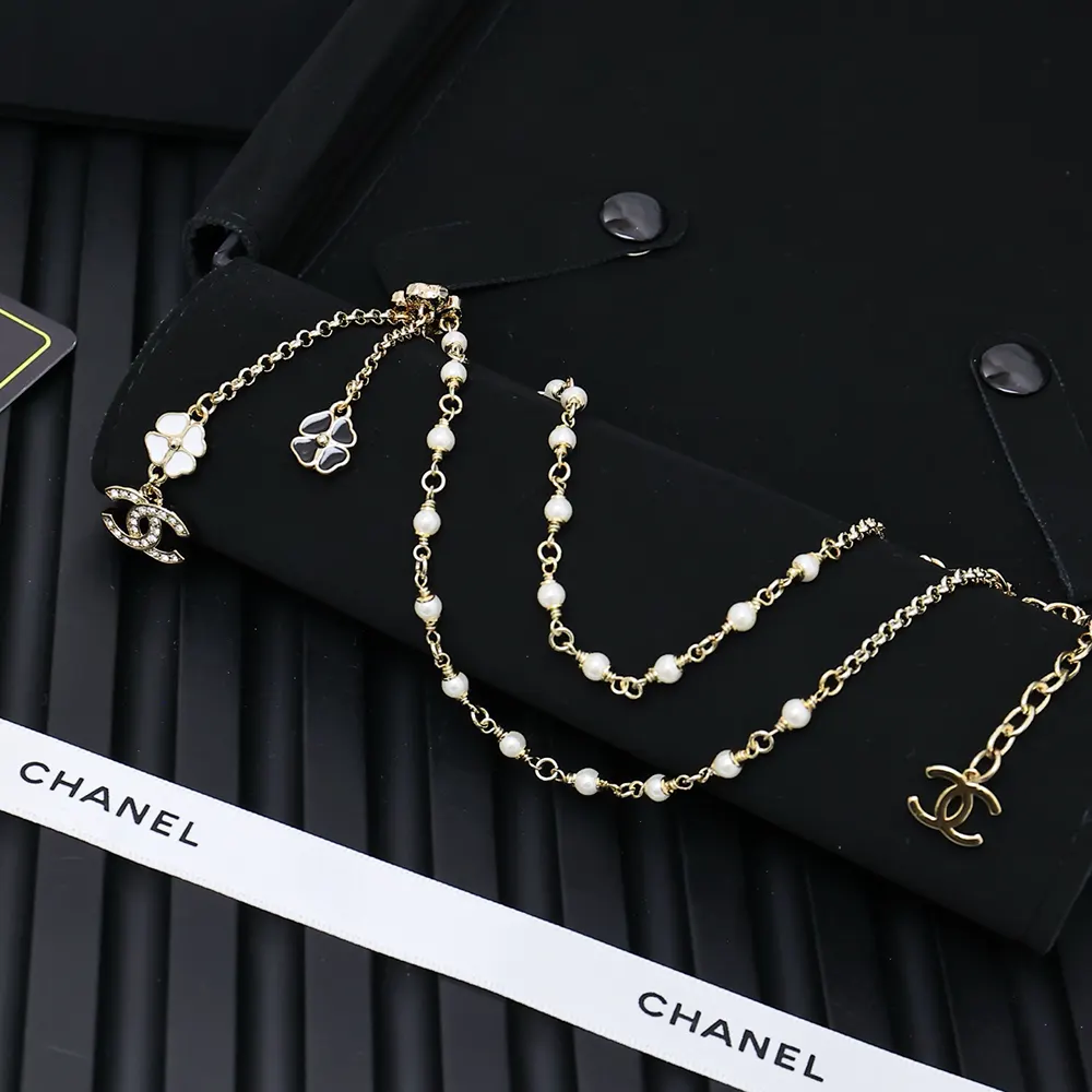 Chanel Women Pendant Necklace Metal Glass Pearls Resin Strass ABF533