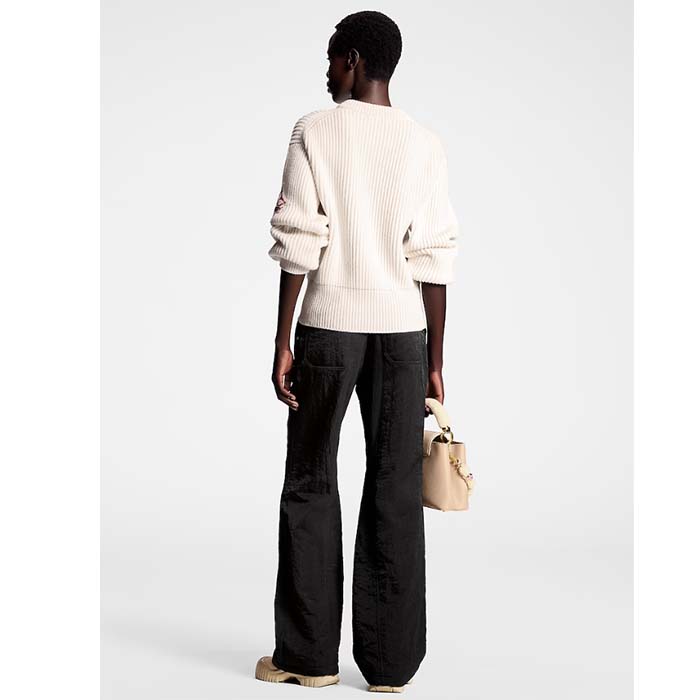 Louis Vuitton Women LV SKI Crinkled Nylon Flared Ski Pants Polyamide Black