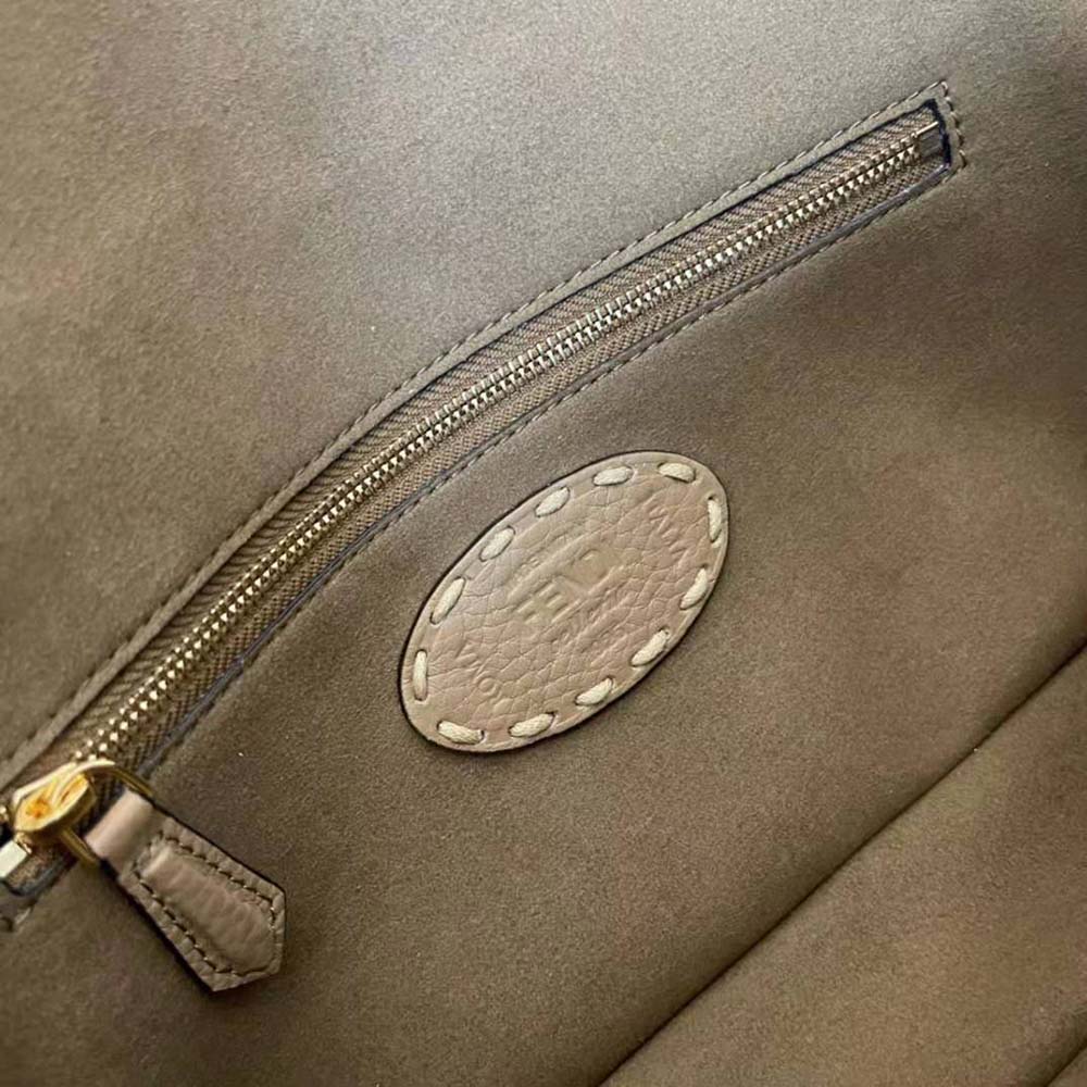 Fendi Women Baguette Beige Sheepskin Bag