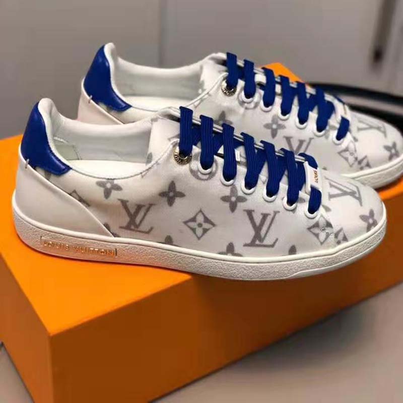 Louis Vuitton LV Women LV Frontrow Sneaker in Monogram-Print Textile-Blue