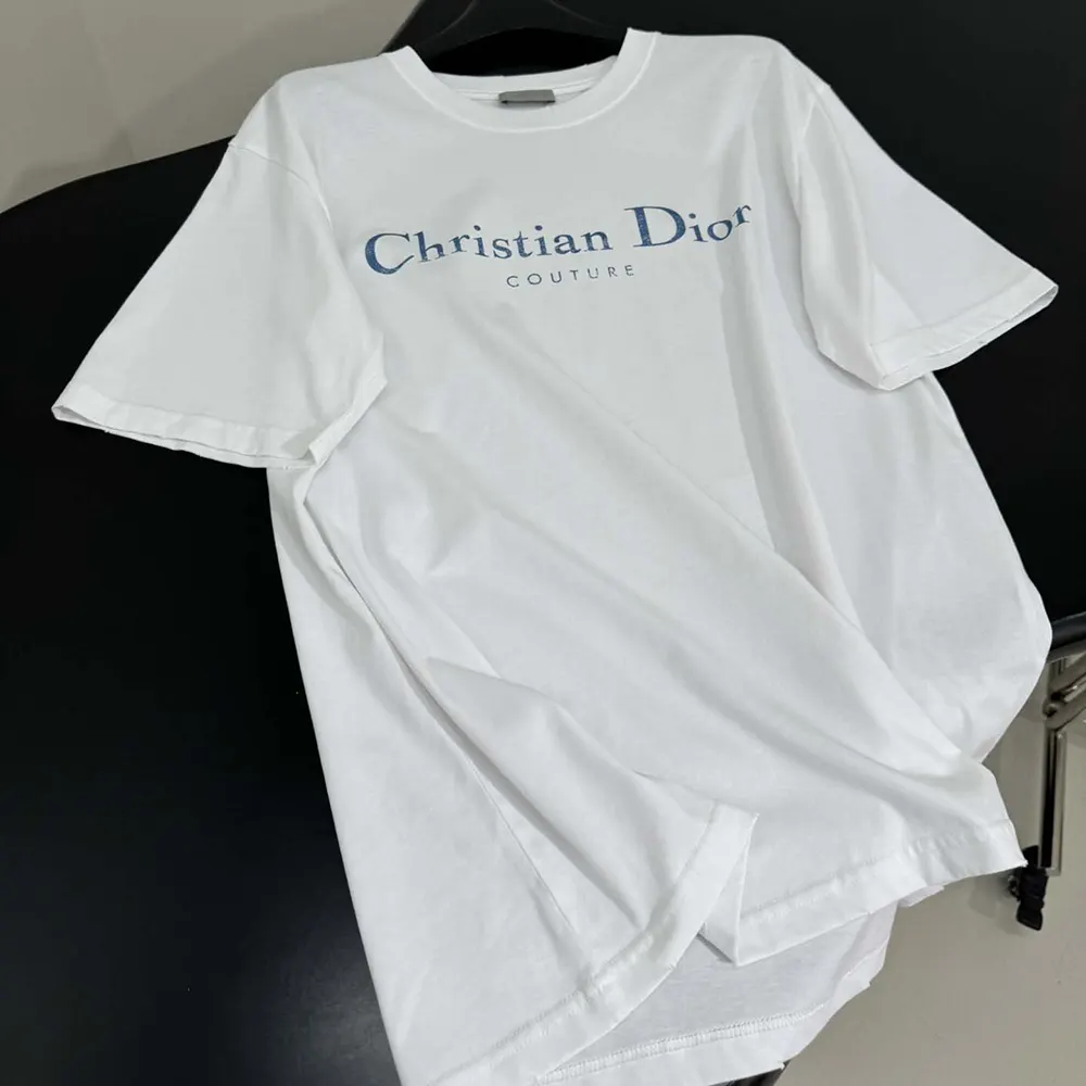 Dior Men Christian Dior Couture T-Shirt Relaxed Fit White Distressed-Effect Cotton Jersey
