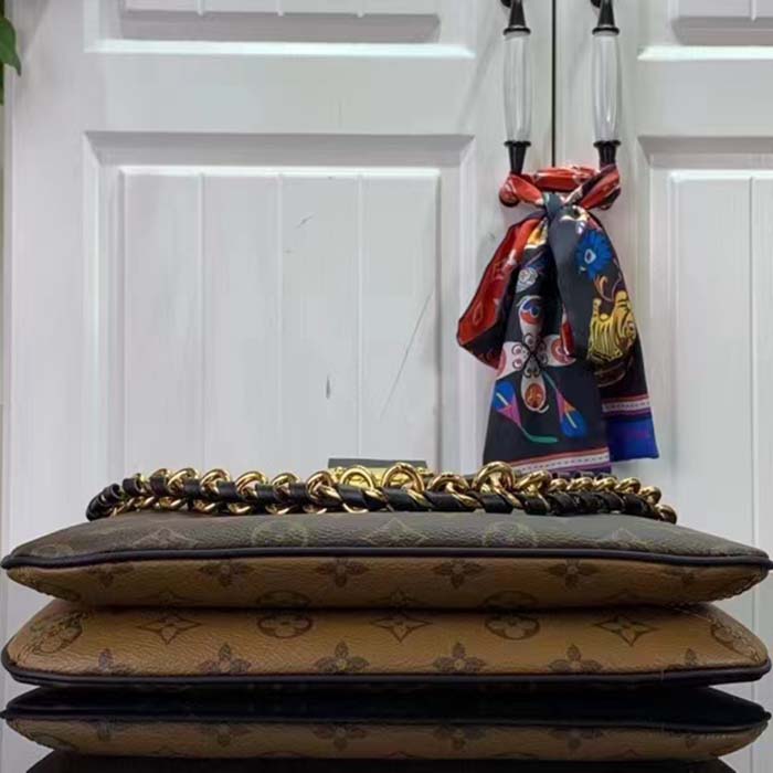 Louis Vuitton Women LV Twinny Monogram Reverse Coated Canvas Cowhide Leather