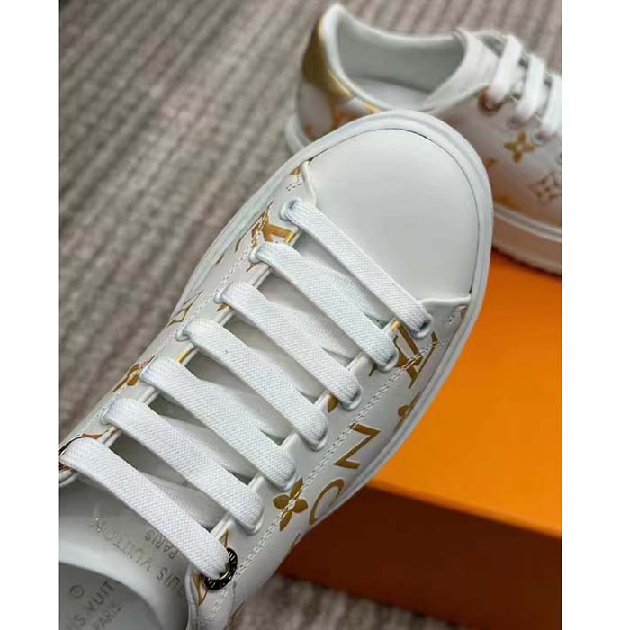 Louis Vuitton LV Unisex Time Out Sneaker Gold Monogram Debossed Calf Leather