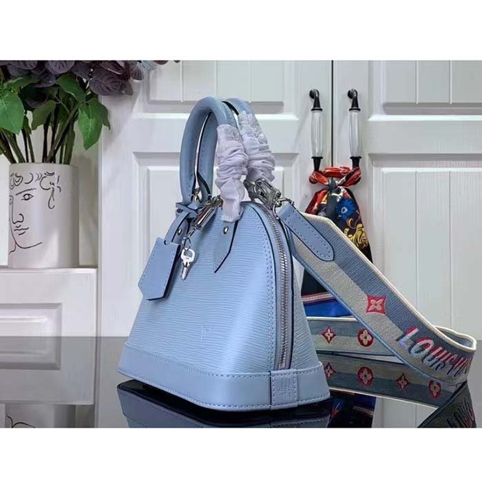 Louis Vuitton LV Women Alma BB Handbag Cloud Blue Epi Grained Smooth Cowhide Leather