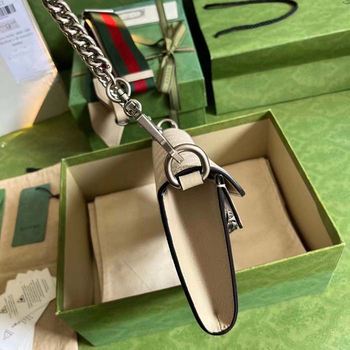 Gucci Women Dionysus Small Shoulder Bag Beige White GG Supreme Canvas