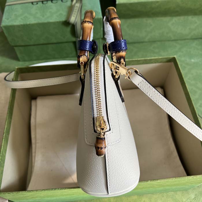 Gucci GG Women Gucci Diana Mini Tote Bag White Leather Double G