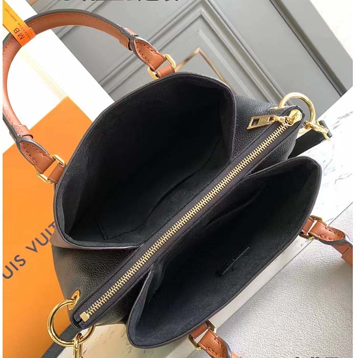 Louis Vuitton LV Women Vendôme MM Black Cowhide Leather Monogram Coated Canvas