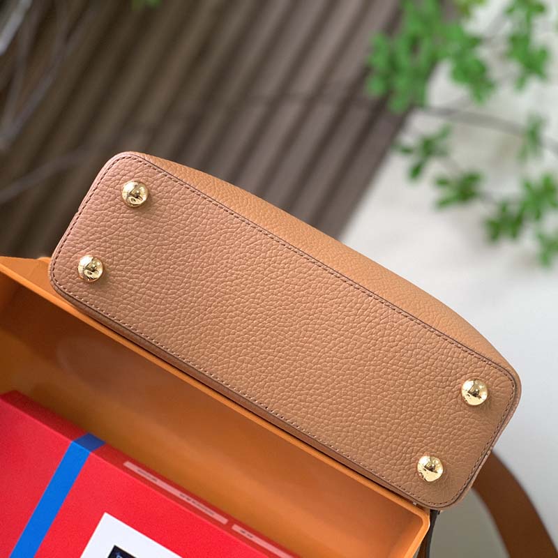 Louis Vuitton LV Women Capucines BB Handbag Brown Taurillon Python Skin Leather