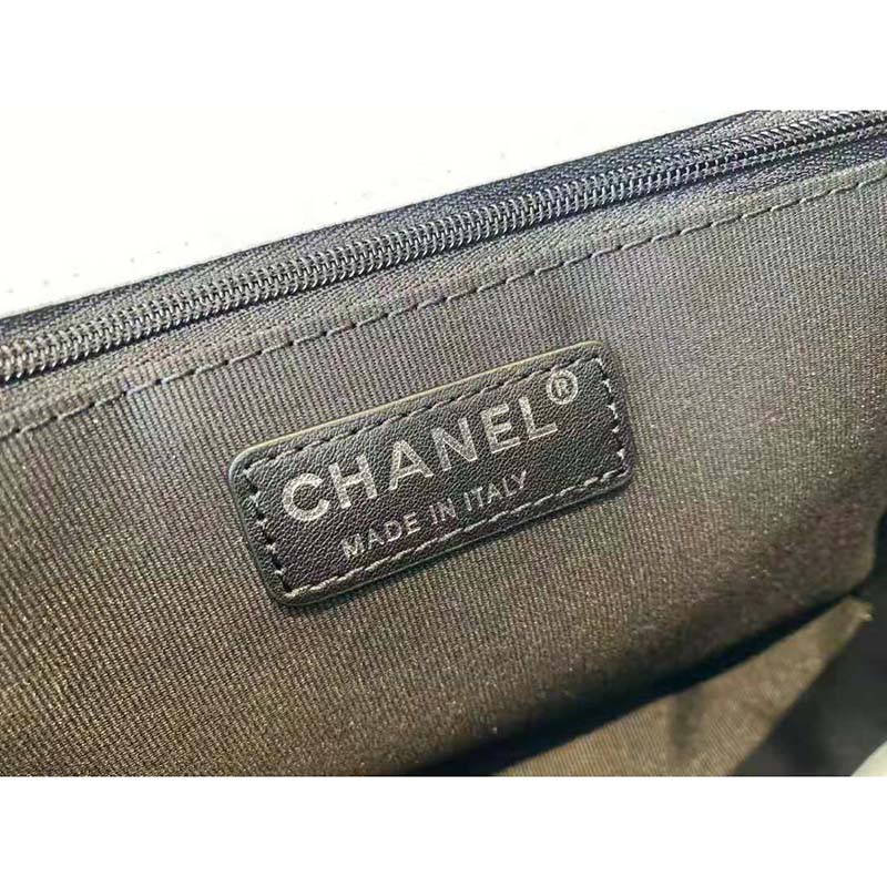 Chanel Women Small Flap Bag Grained Calfskin Lacquered Metal White Black