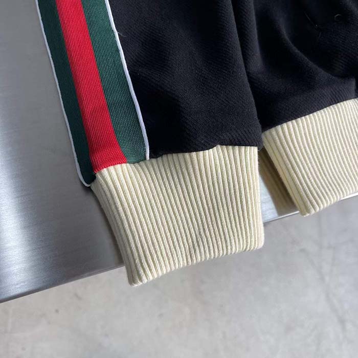 Gucci Women GG Wool Jersey Jacket Web Interlocking G Front Pockets