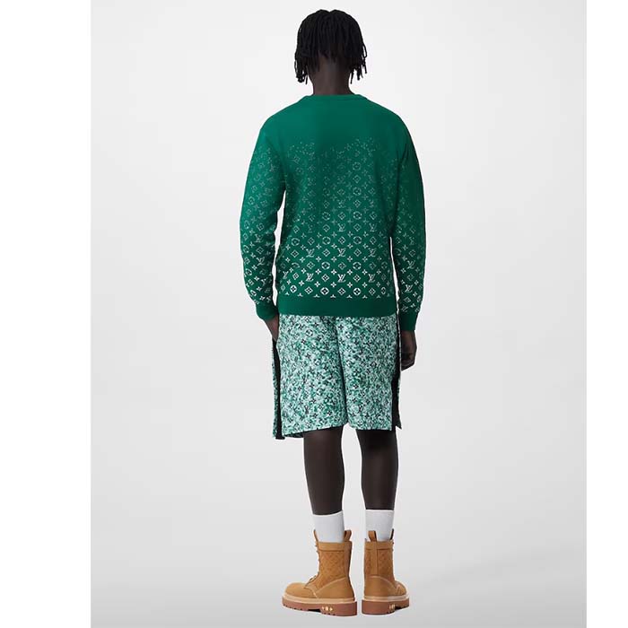 Louis Vuitton Men Monogram Gradient Cotton Crewneck Regular Fit Allover Monogram Gradient Motif