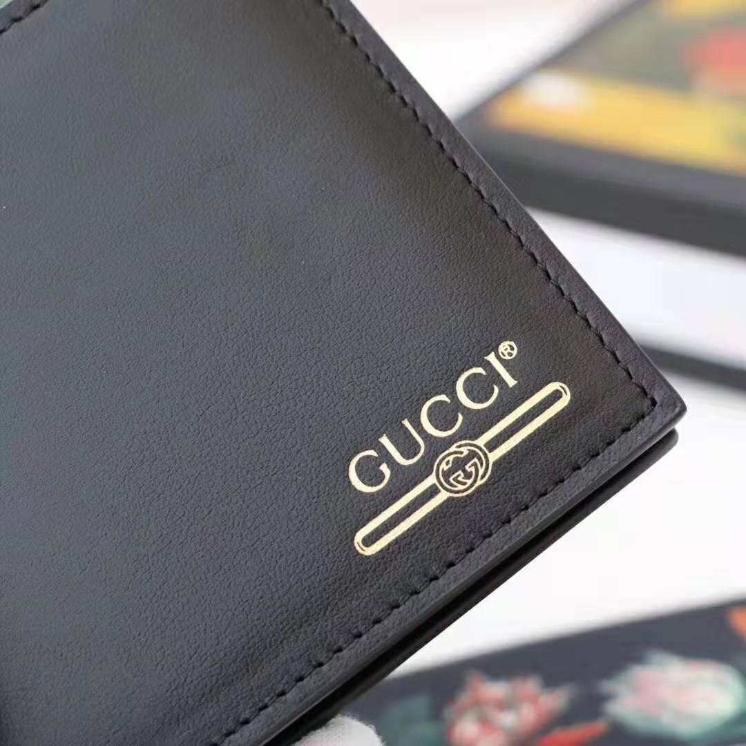 Gucci GG Unisex Leather Wallet with Gucci Logo in Black Leather