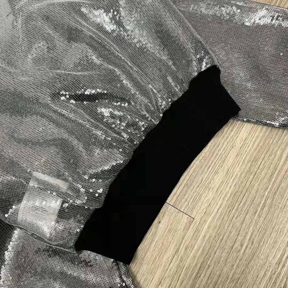 Prada Women Sequin-Embroidered Tulle Crop Top-Black