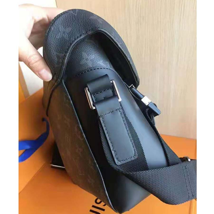 Louis Vuitton LV Men Messenger PM Voyager Bag in Monogram Eclipse Canvas-Black