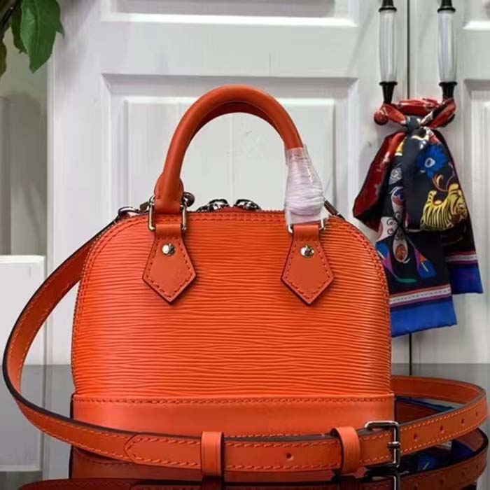 Louis Vuitton LV Women Nano Alma Handbag Minnesota Orange Epi Grained Cowhide Leather