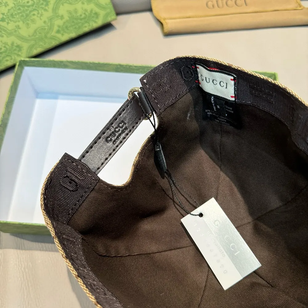 Gucci Unisex Original GG Canvas Baseball Hat with Web-Beige 200035KQWBG9791