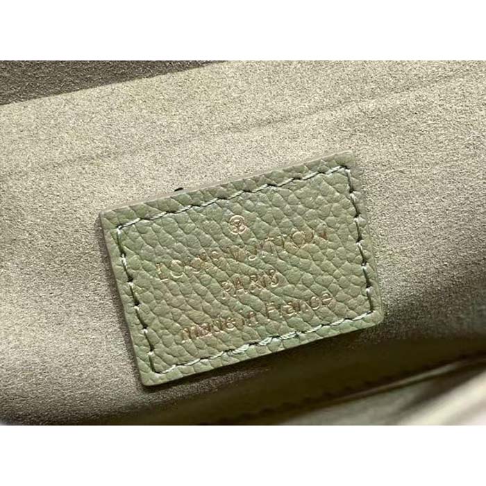 Louis Vuitton LV Women Félicie Pochette Light Khaki Cream Monogram Empreinte Embossed Grained Cowhide Leather