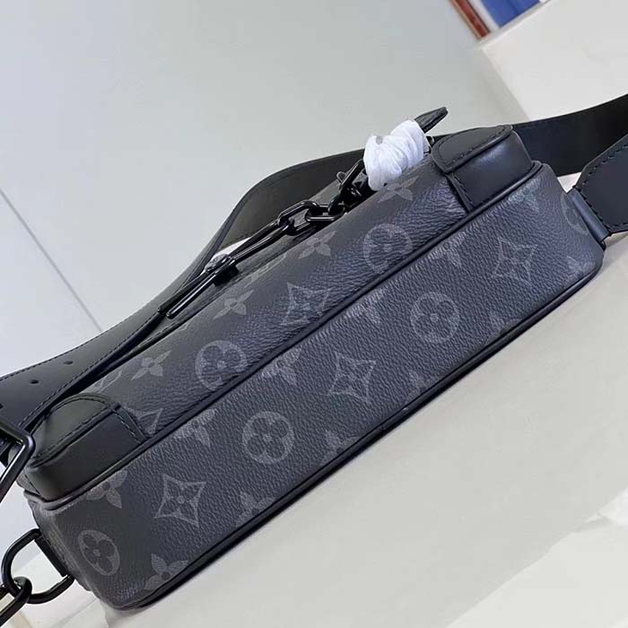 Louis Vuitton LV Unisex Steamer Messenger Monogram Eclipse Coated Canvas Cowhide Leather