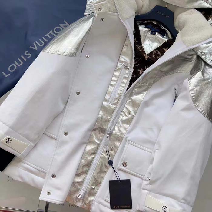 Louis Vuitton Men LV Electric Accent Ski Jacket Optical White Regular Fit