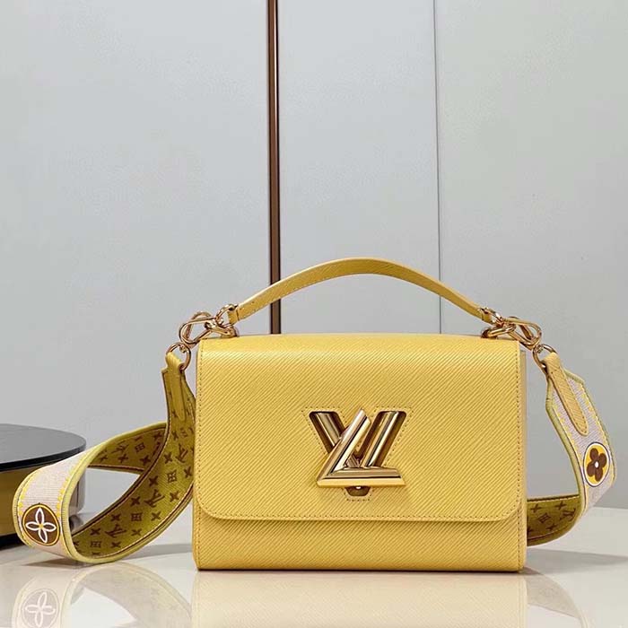 Louis Vuitton LV Women Twist MM Yellow Epi Grained Leather