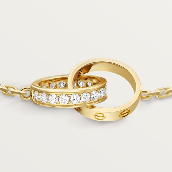 CARTIER LOVE BRACELET, ON CHAIN, SEMI-PAVED