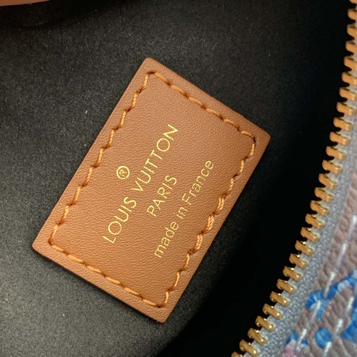 Louis Vuitton LV Women Loop Baguette Handbag Blue Coated Canvas