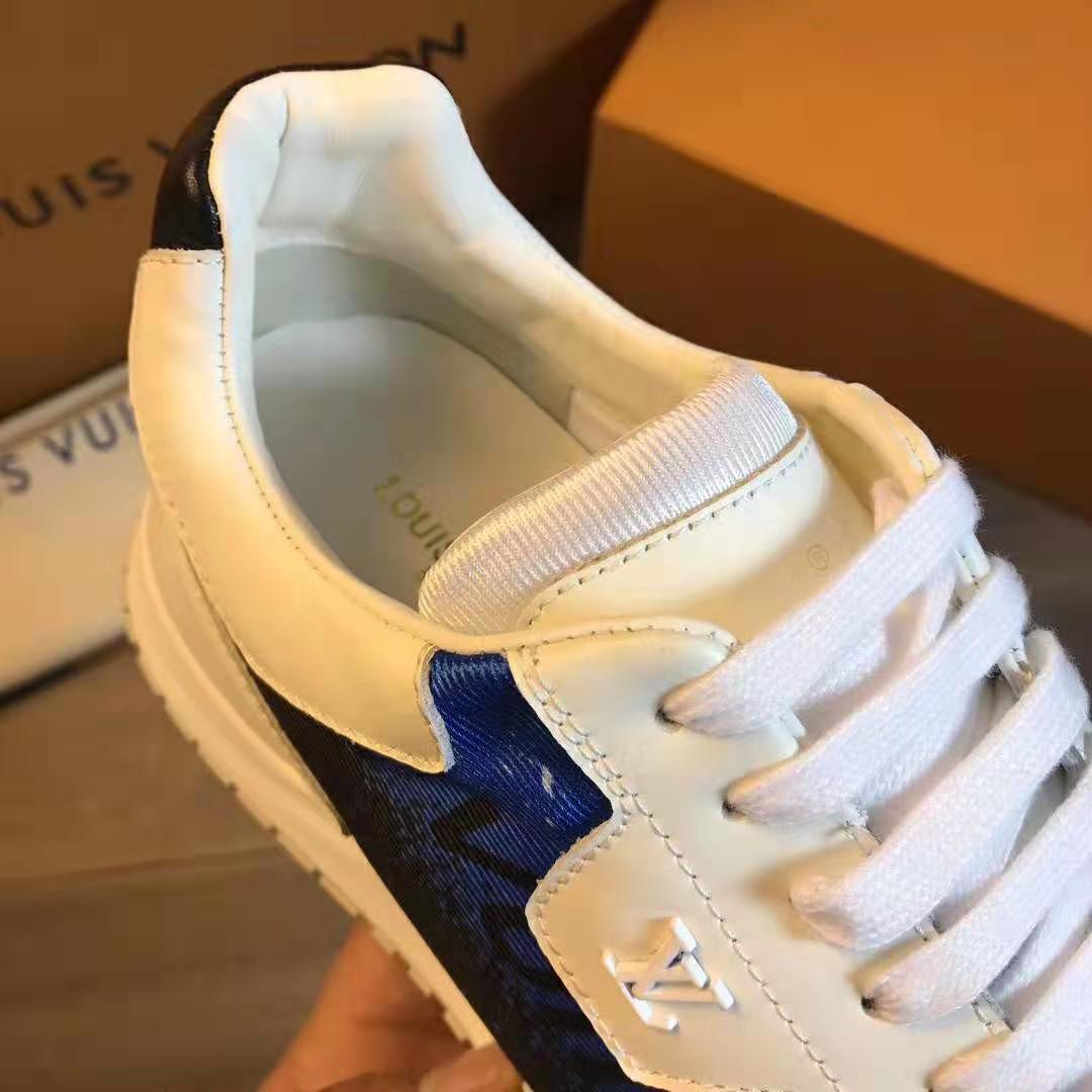 Louis Vuitton LV Men Run Away Sneaker Calf Leather and Textile-Blue