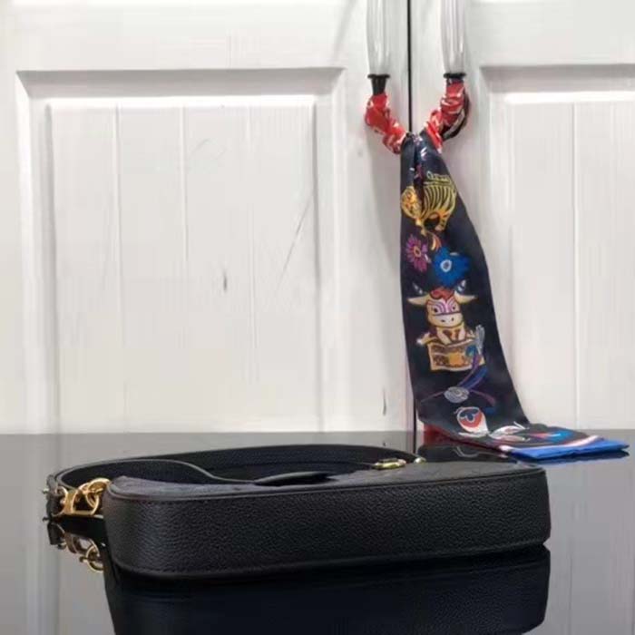 Louis Vuitton LV Women Easy Pouch On Strap Black Monogram Supple Grained Cowhide