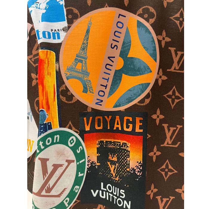 Louis Vuitton Men LV Flight Mode Elysee Palace T-Shirt Cotton Dark Brown 1AFMYH