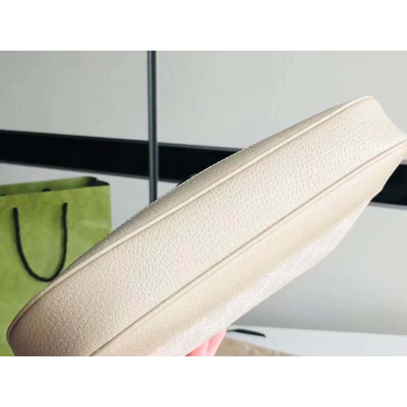 Gucci Women Jackie 1961 Small GG Shoulder Bag Beige White Supreme Canvas