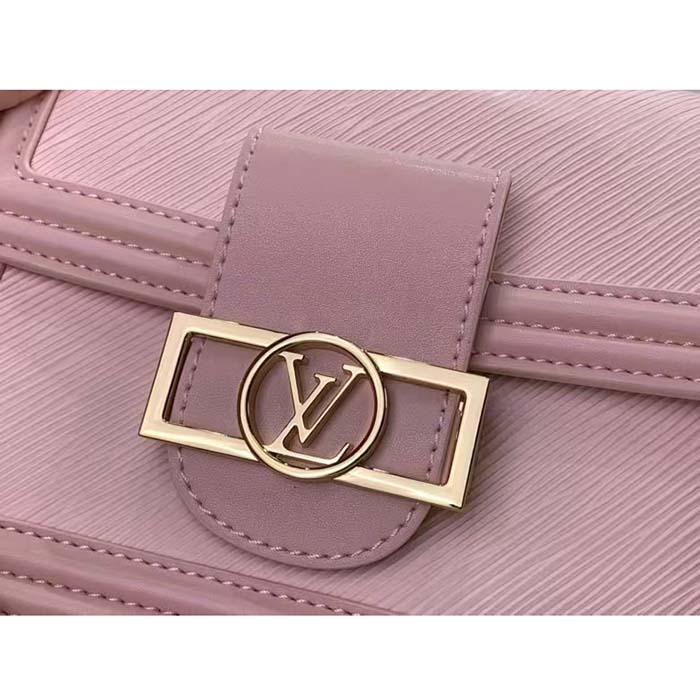 Louis Vuitton LV Women Mini Dauphine Handbag Pink Epi Grained Cowhide Leather