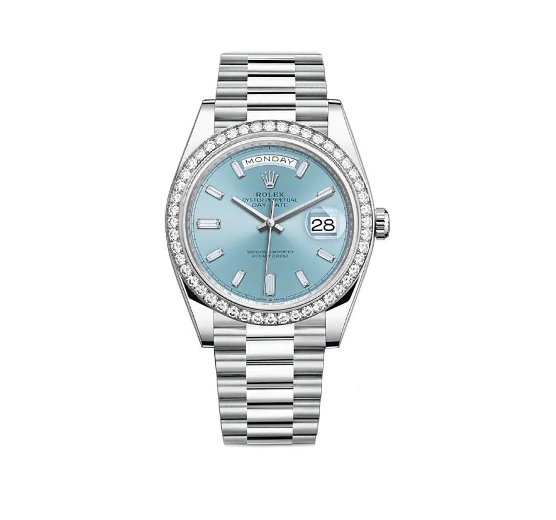 Rolex Day-Date 36 Ice Blue Diamond President Bracelet Watch