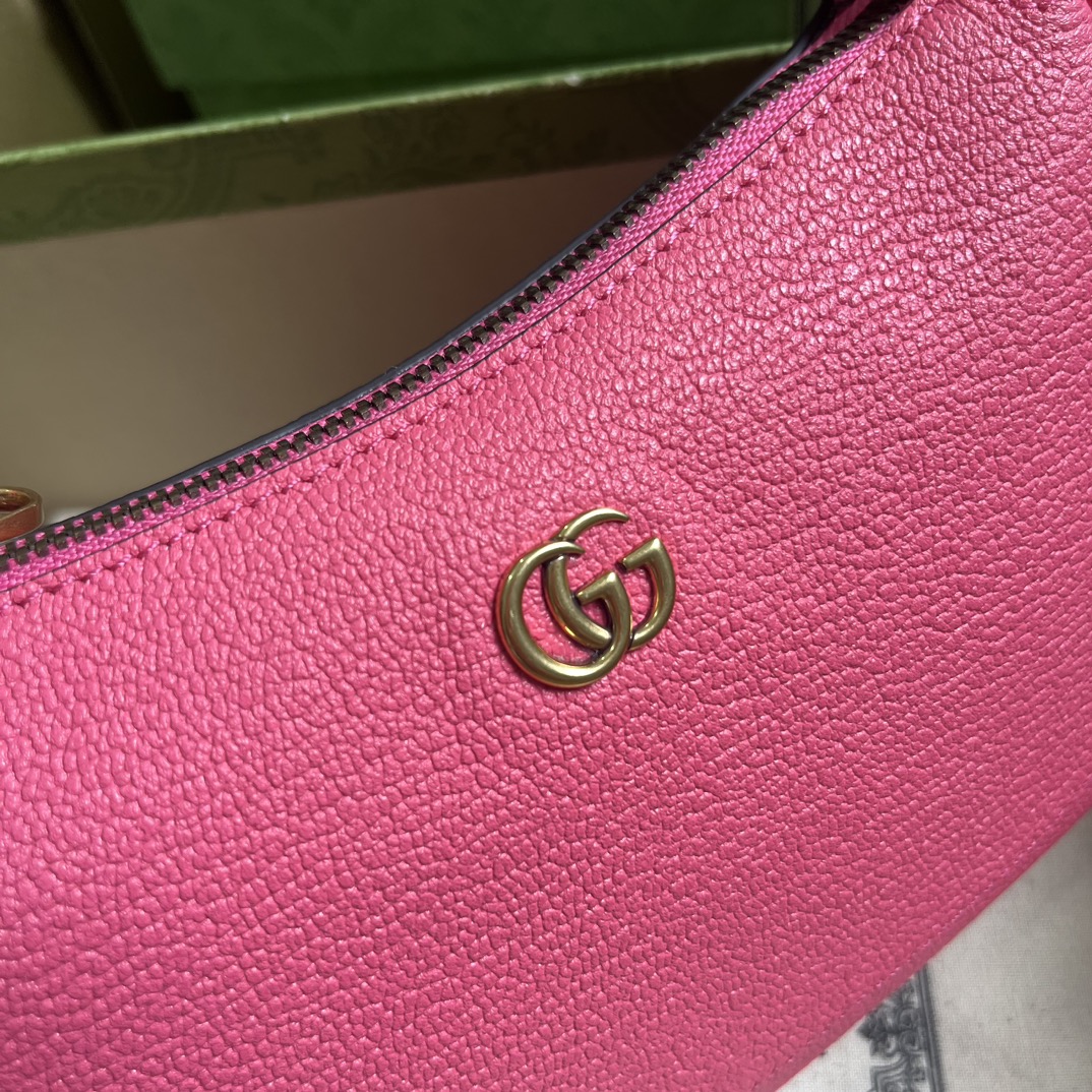 Gucci Women GG Aphrodite Mini Shoulder Bag Double G Pink Soft Leather