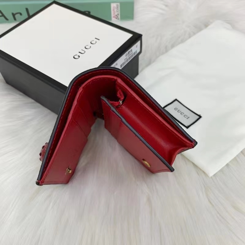 Gucci Unisex GG Supreme Card Case Wallet Cherries Canvas Five Card Slots