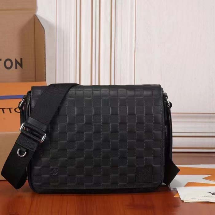 Louis Vuitton LV Unisex District PM Bag Black Damier Infini Cowhide Leather