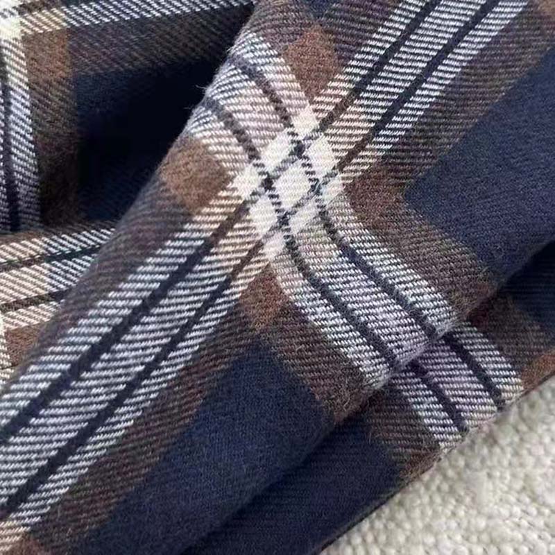 Gucci Men Check Wool Shirt Blue Yellow Check Leather Interlocking G Tag