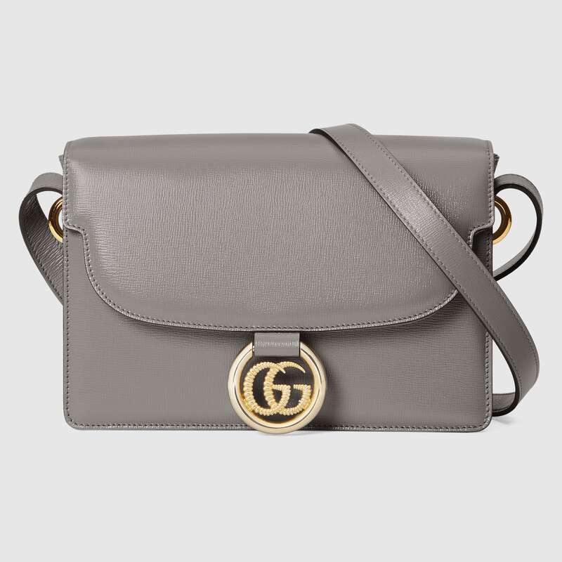 Gucci GG Women Small Leather Shoulder Bag in Textured Leather