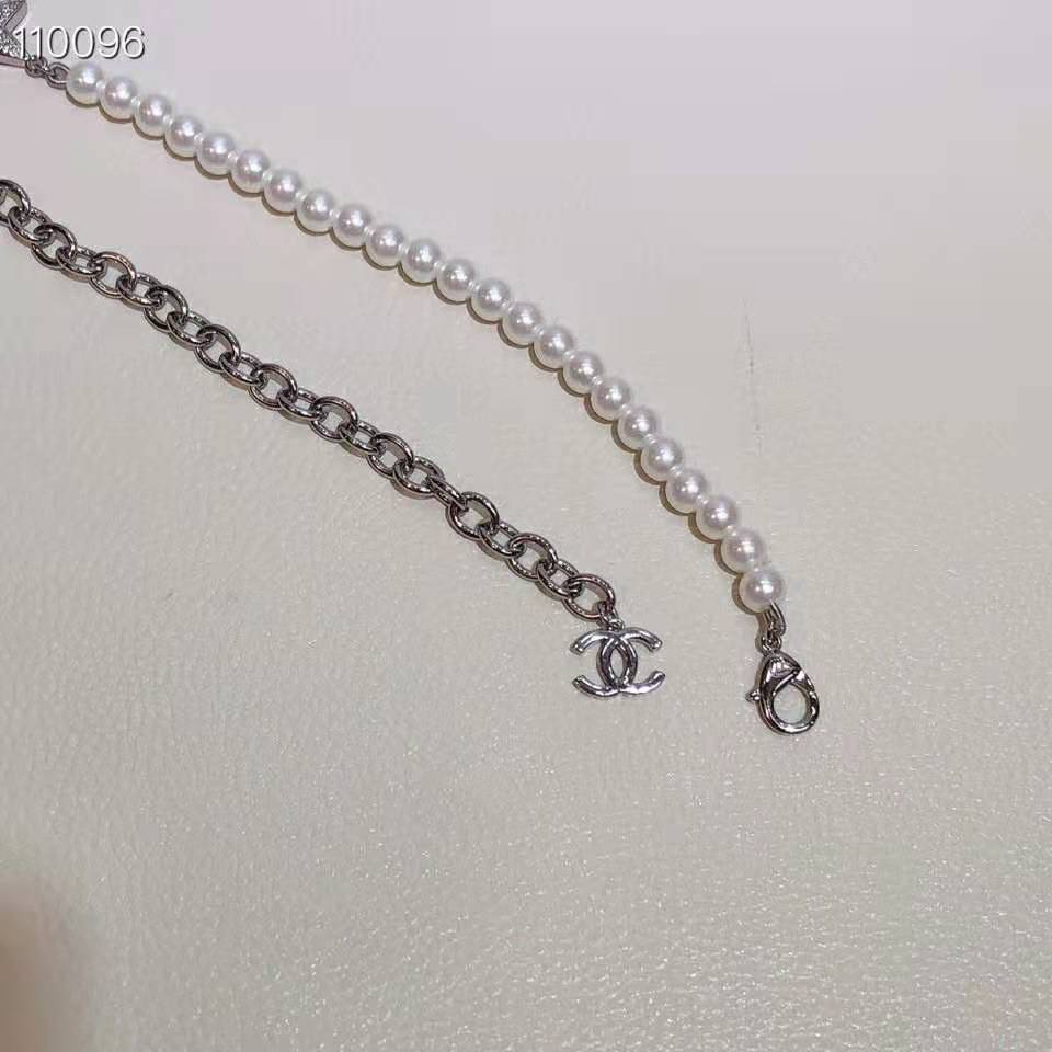 Chanel Women Gold-Tone Metal Pearls & Strass Silver & Crystal Belt