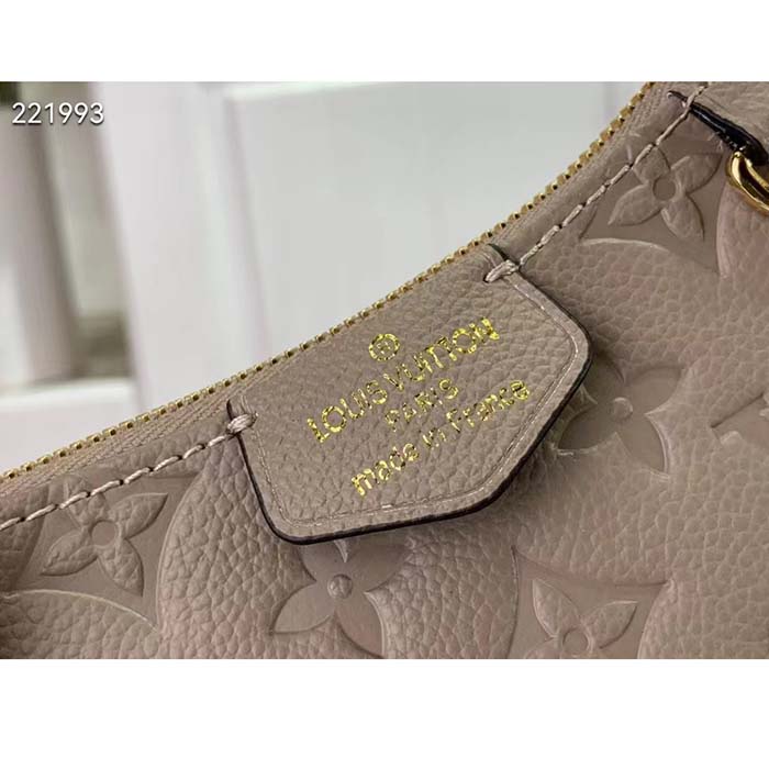 Louis Vuitton LV Women Easy Pouch On Strap Beige Embossed Monogram Empreinte Cowhide Leather