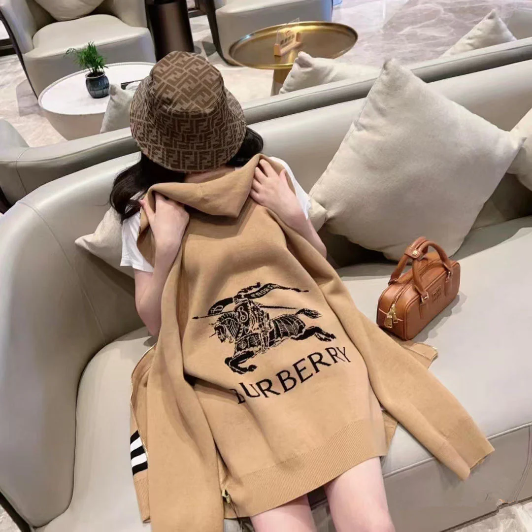 Classic double-sided hooded loose cardigan 1024102321