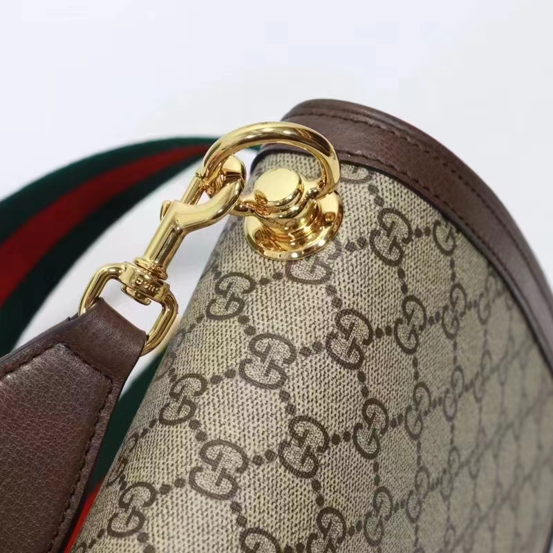 Gucci Women GG Blondie Medium Shoulder Bag Beige Ebony GG Supreme Canvas