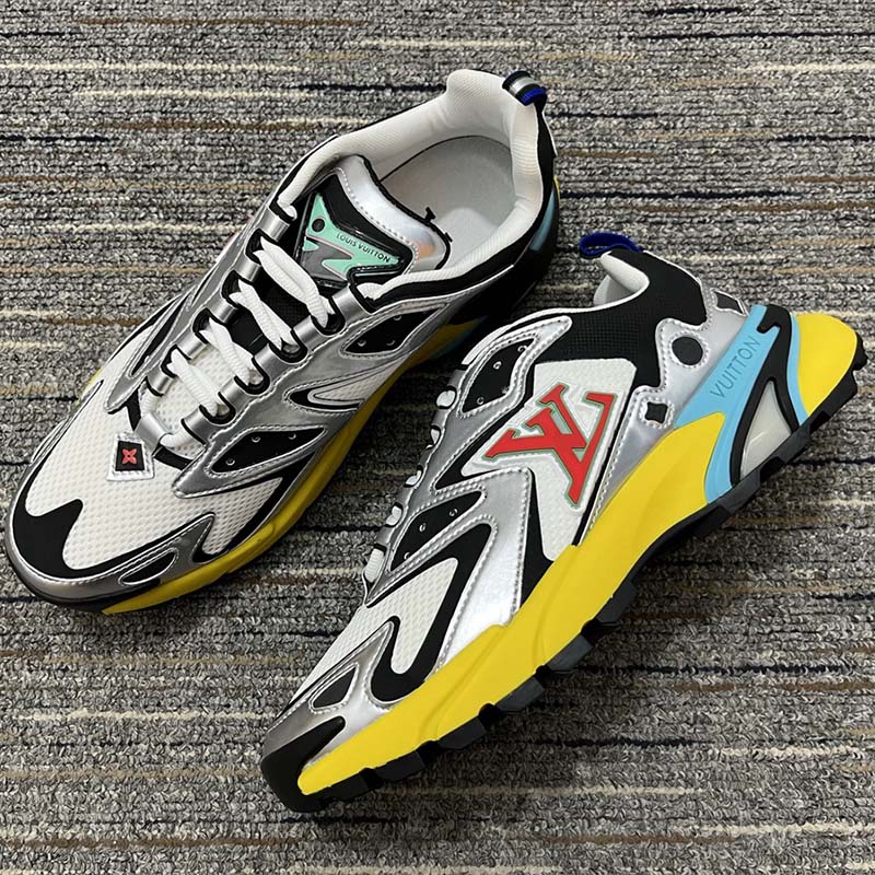 Louis Vuitton Unisex LV Runner Tatic Sneaker Silver Mix Materials Rubber Outsole