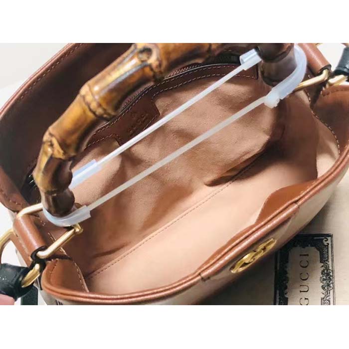 Gucci Women GG Diana Small Shoulder Bag Cuir Black Leather Double G