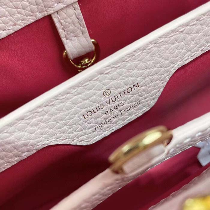 Louis Vuitton LV Women Capucines BB Handbag Magenta Jasmine Pink Taurillon Cowhide Leather