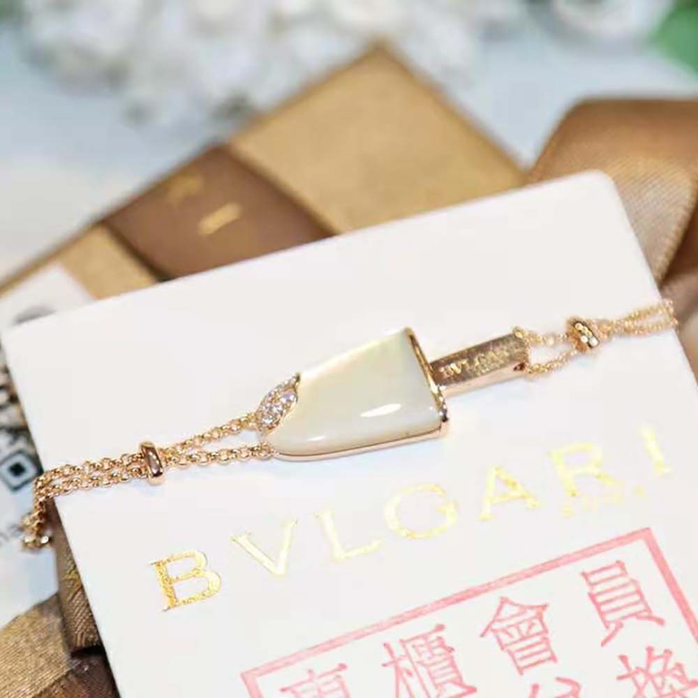 Bvlgari Women BVLGARI BVLGARI Gelati 18 KT Rose Gold Soft Bracelet-White